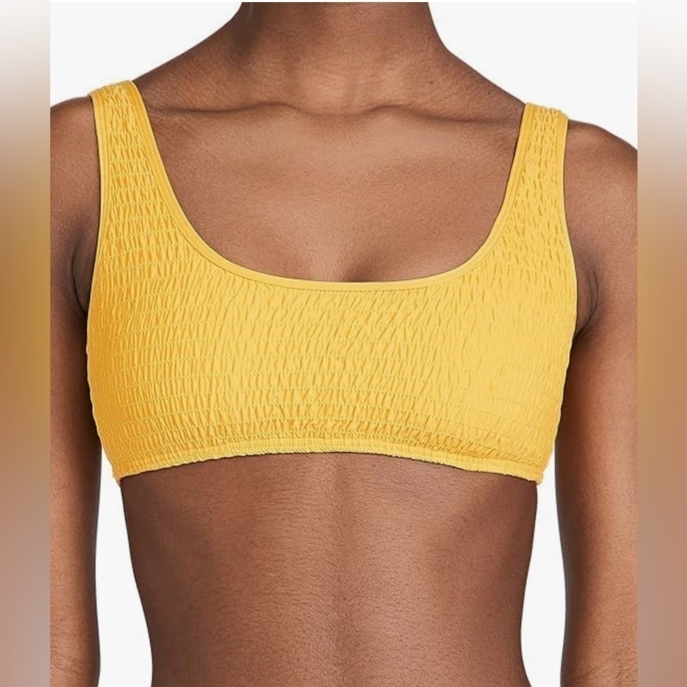 NEW L*Space Izzie Smocked Bikini Top in Marigold Sz XS